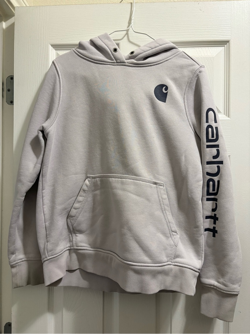 Carhartt lavender Pullover Hoodie with Dark Navy Logo